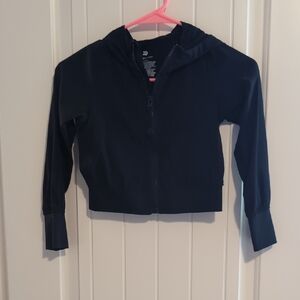 all in motion Girls Black Cropped Zip Hoodie